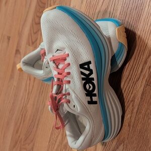 HOKA Bindi 8 White/Blue Running Shoes